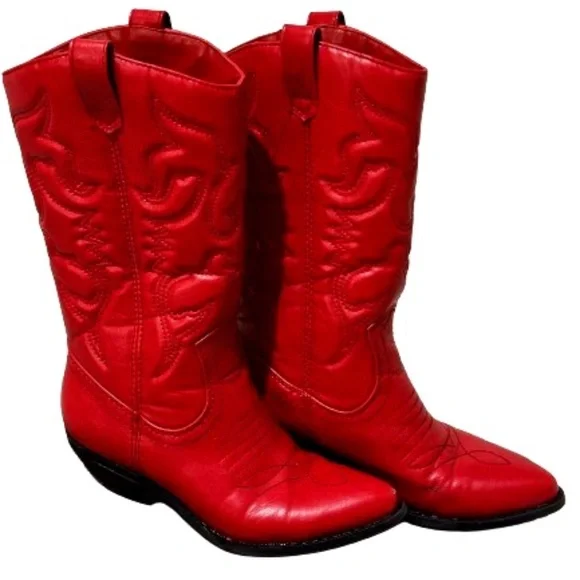 Striking Red Cowgirl Western boots! Size 5.5 - Picture 4 of 8